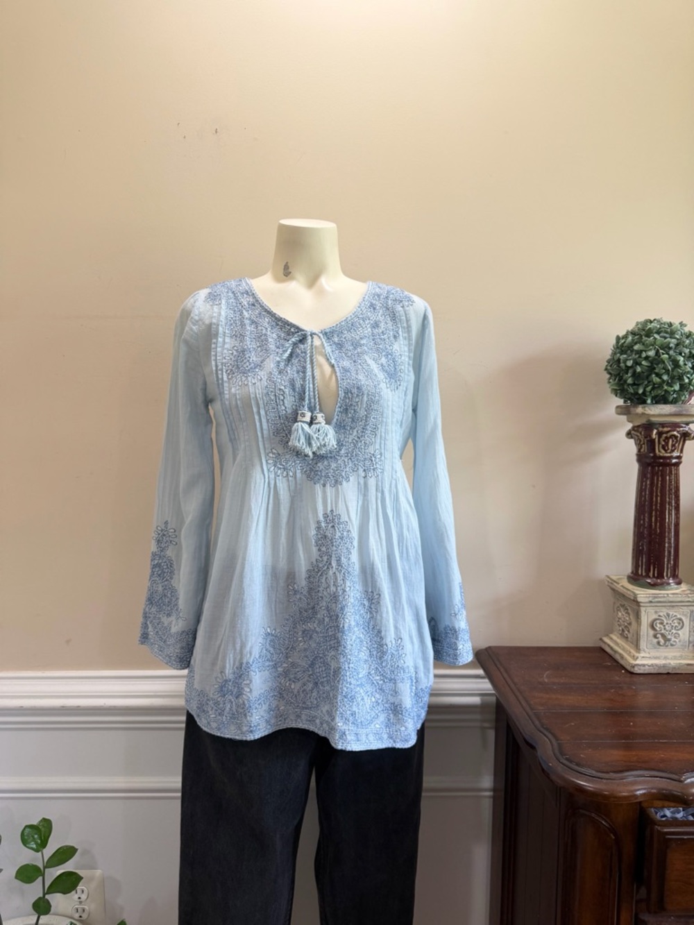 Calypso Tunic  Embroidered  Top